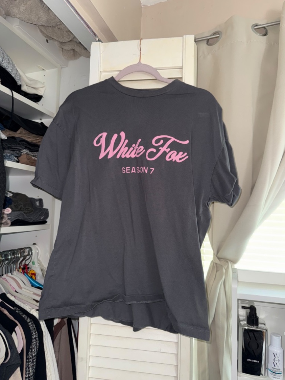 White Fox Season 7 Tee in Pink & Gray